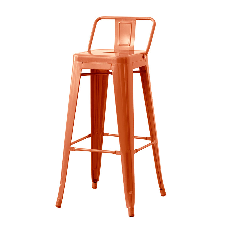 Nordic Armless Backrest Counter Stool Iron Cafe Bar Stool with Seat and Pedal