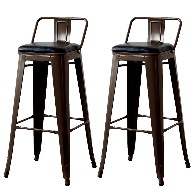 Nordic Armless Backrest Counter Stool Iron Cafe Bar Stool with Seat and Pedal