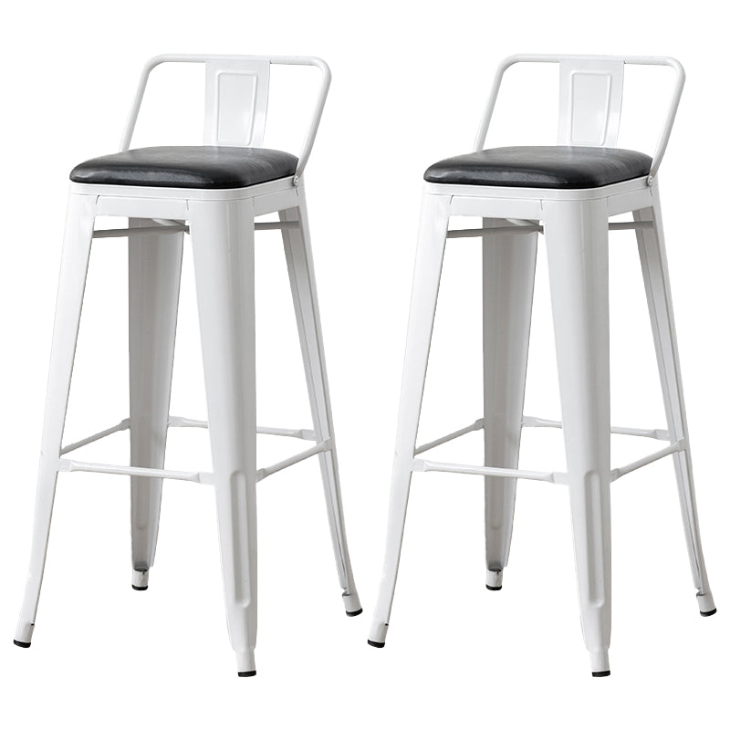 Nordic Armless Backrest Counter Stool Iron Cafe Bar Stool with Seat and Pedal