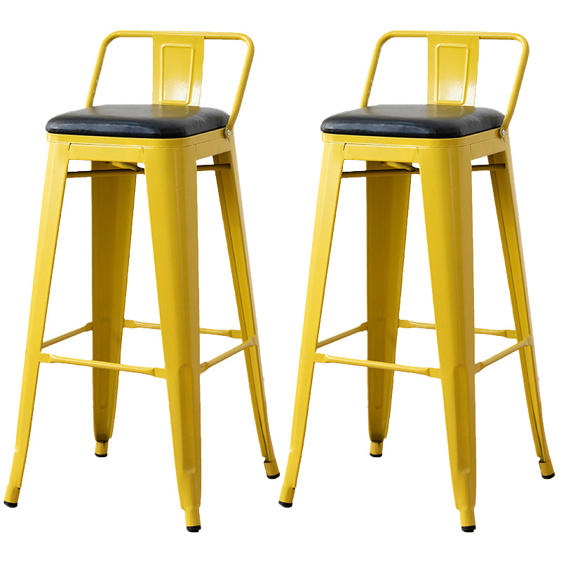 Nordic Armless Backrest Counter Stool Iron Cafe Bar Stool with Seat and Pedal