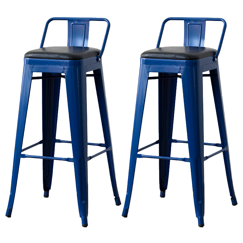 Nordic Armless Backrest Counter Stool Iron Cafe Bar Stool with Seat and Pedal