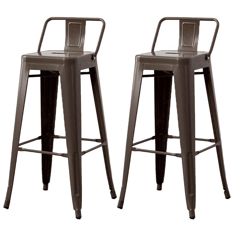Nordic Armless Backrest Counter Stool Iron Cafe Bar Stool with Seat and Pedal