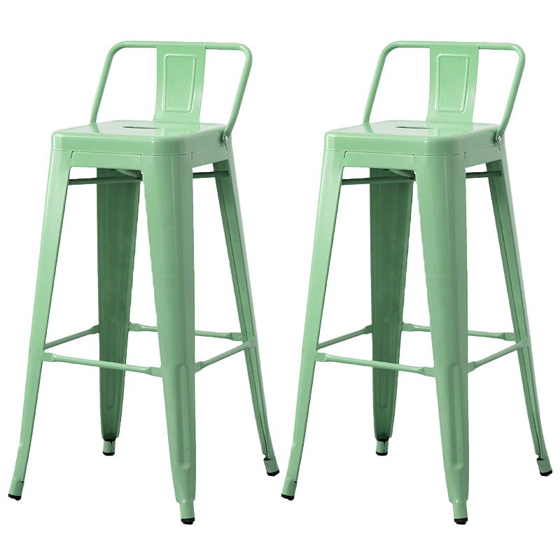 Nordic Armless Backrest Counter Stool Iron Cafe Bar Stool with Seat and Pedal