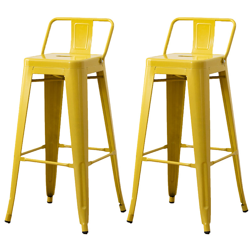 Nordic Armless Backrest Counter Stool Iron Cafe Bar Stool with Seat and Pedal