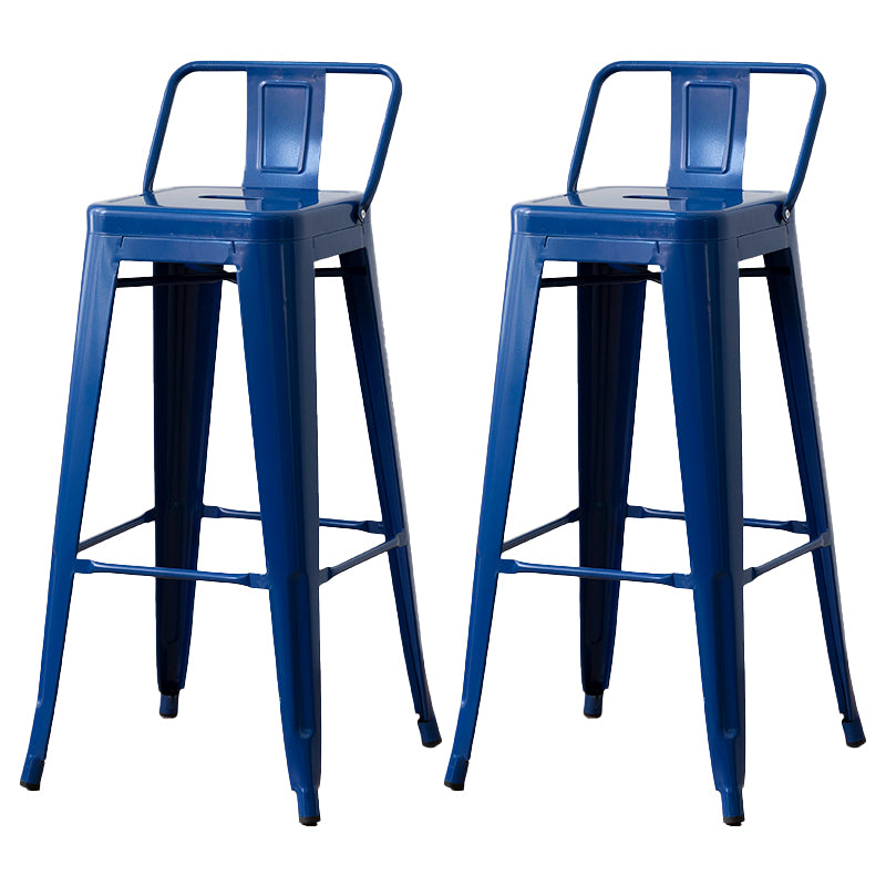 Nordic Armless Backrest Counter Stool Iron Cafe Bar Stool with Seat and Pedal