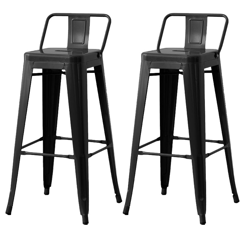 Nordic Armless Backrest Counter Stool Iron Cafe Bar Stool with Seat and Pedal