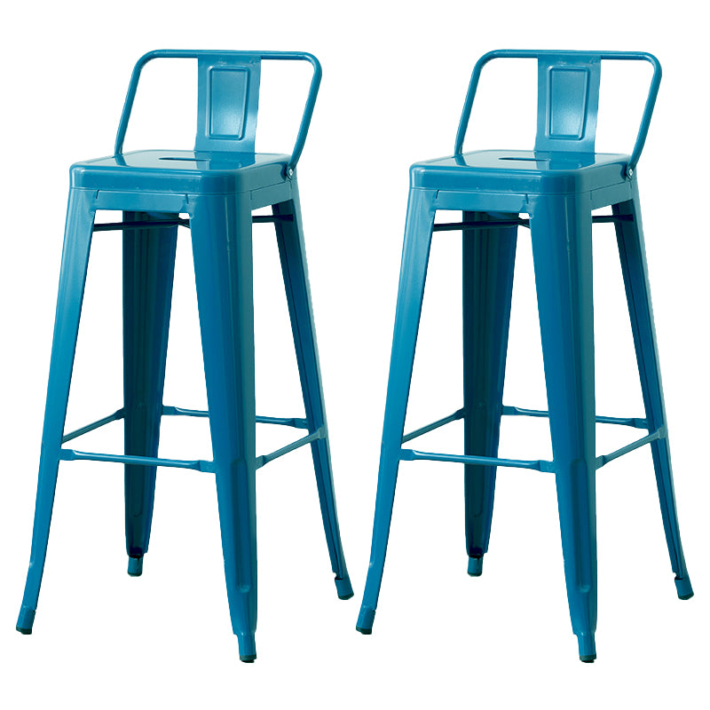 Nordic Armless Backrest Counter Stool Iron Cafe Bar Stool with Seat and Pedal