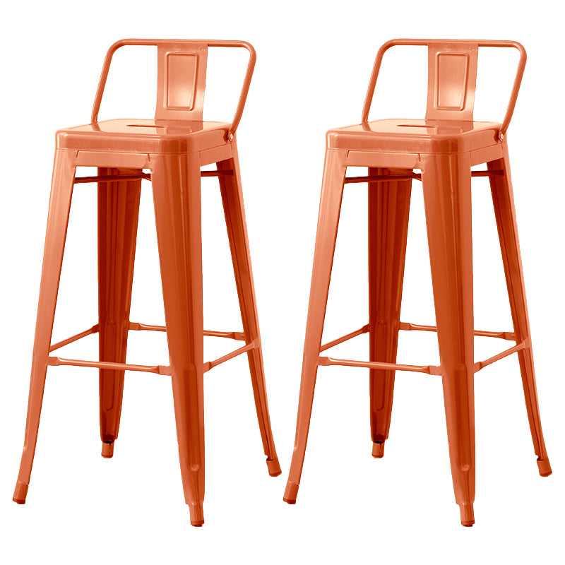 Nordic Armless Backrest Counter Stool Iron Cafe Bar Stool with Seat and Pedal