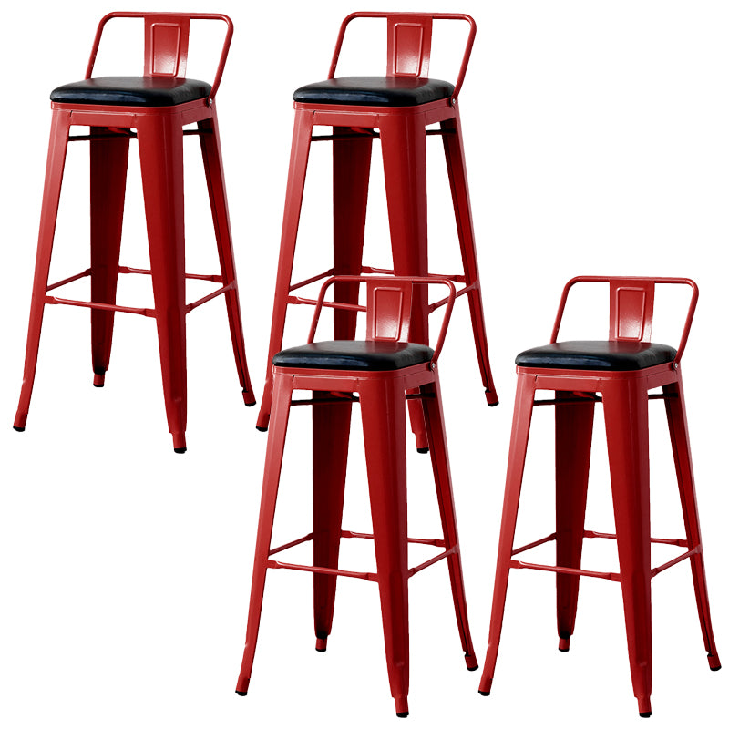 Nordic Armless Backrest Counter Stool Iron Cafe Bar Stool with Seat and Pedal