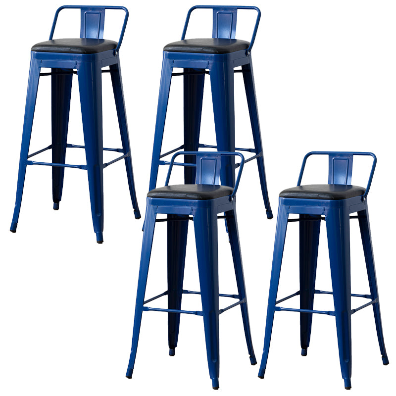 Nordic Armless Backrest Counter Stool Iron Cafe Bar Stool with Seat and Pedal