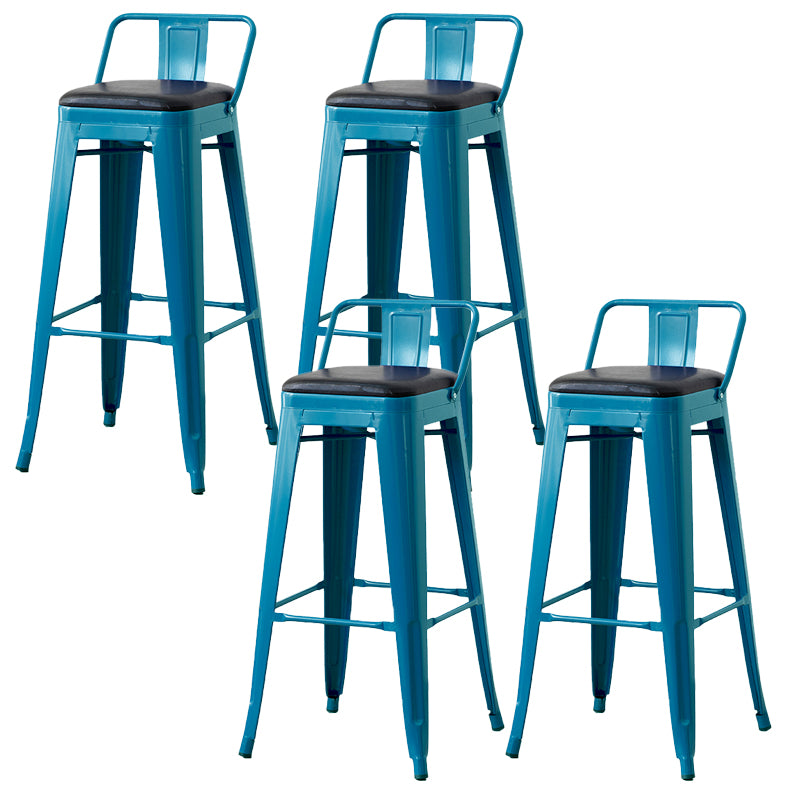 Nordic Armless Backrest Counter Stool Iron Cafe Bar Stool with Seat and Pedal