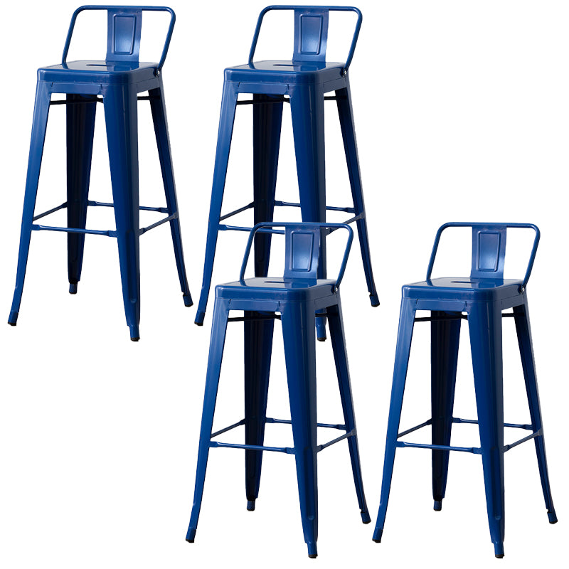 Nordic Armless Backrest Counter Stool Iron Cafe Bar Stool with Seat and Pedal