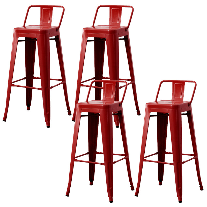 Nordic Armless Backrest Counter Stool Iron Cafe Bar Stool with Seat and Pedal