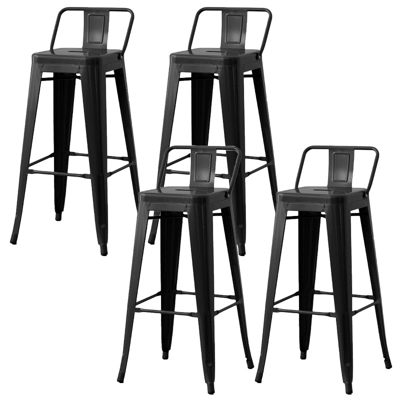 Nordic Armless Backrest Counter Stool Iron Cafe Bar Stool with Seat and Pedal