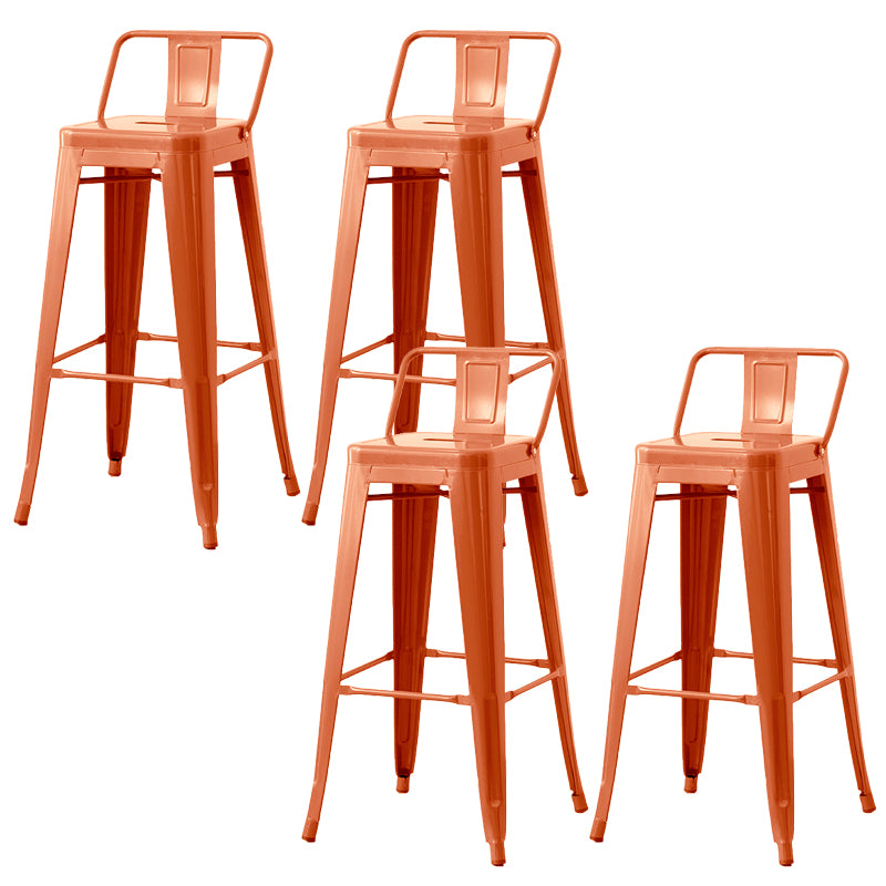 Nordic Armless Backrest Counter Stool Iron Cafe Bar Stool with Seat and Pedal