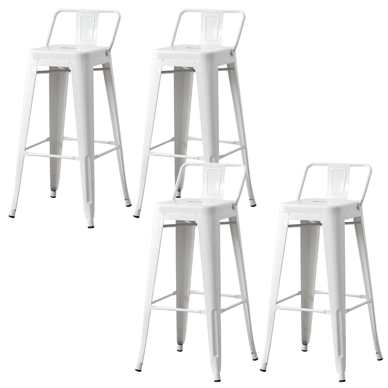 Nordic Armless Backrest Counter Stool Iron Cafe Bar Stool with Seat and Pedal
