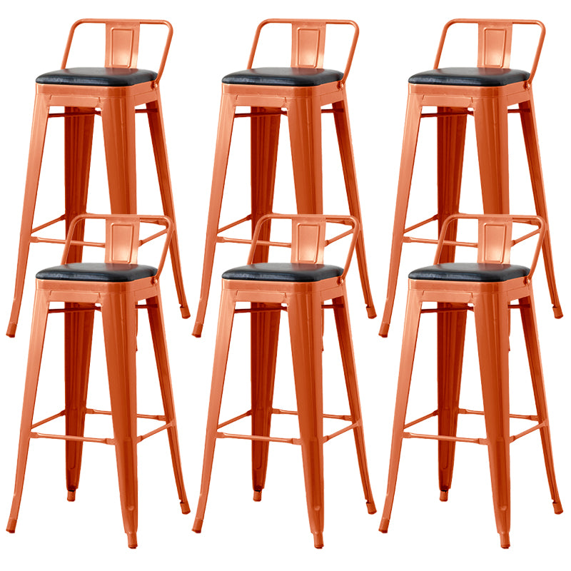 Nordic Armless Backrest Counter Stool Iron Cafe Bar Stool with Seat and Pedal