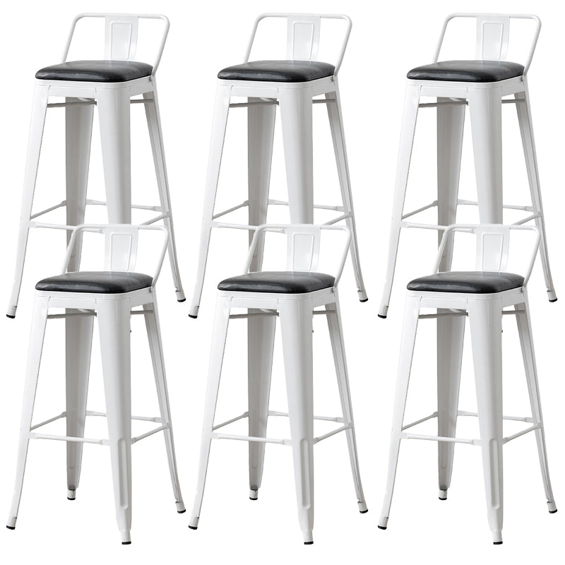 Nordic Armless Backrest Counter Stool Iron Cafe Bar Stool with Seat and Pedal