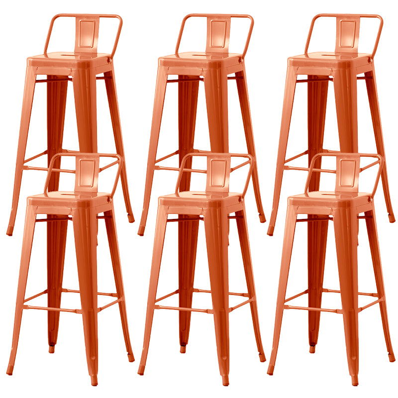 Nordic Armless Backrest Counter Stool Iron Cafe Bar Stool with Seat and Pedal