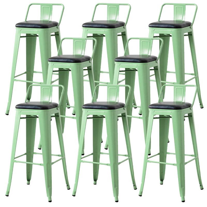 Nordic Armless Backrest Counter Stool Iron Cafe Bar Stool with Seat and Pedal