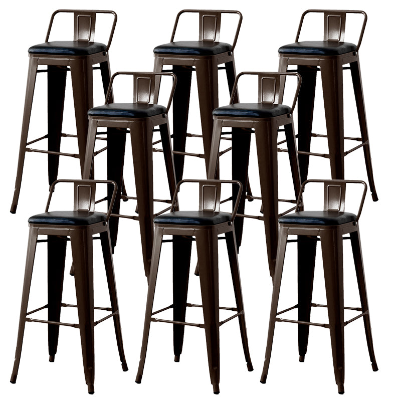 Nordic Armless Backrest Counter Stool Iron Cafe Bar Stool with Seat and Pedal