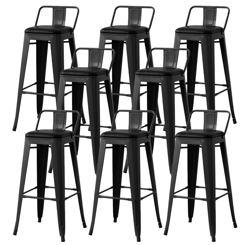 Nordic Armless Backrest Counter Stool Iron Cafe Bar Stool with Seat and Pedal