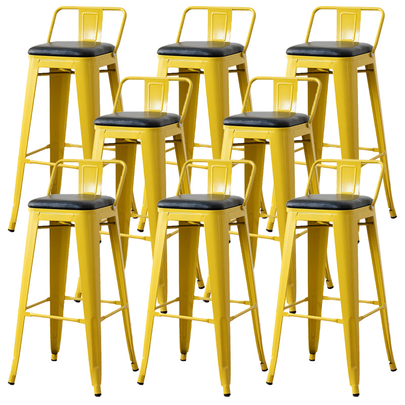 Nordic Armless Backrest Counter Stool Iron Cafe Bar Stool with Seat and Pedal