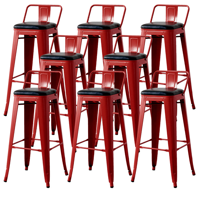 Nordic Armless Backrest Counter Stool Iron Cafe Bar Stool with Seat and Pedal