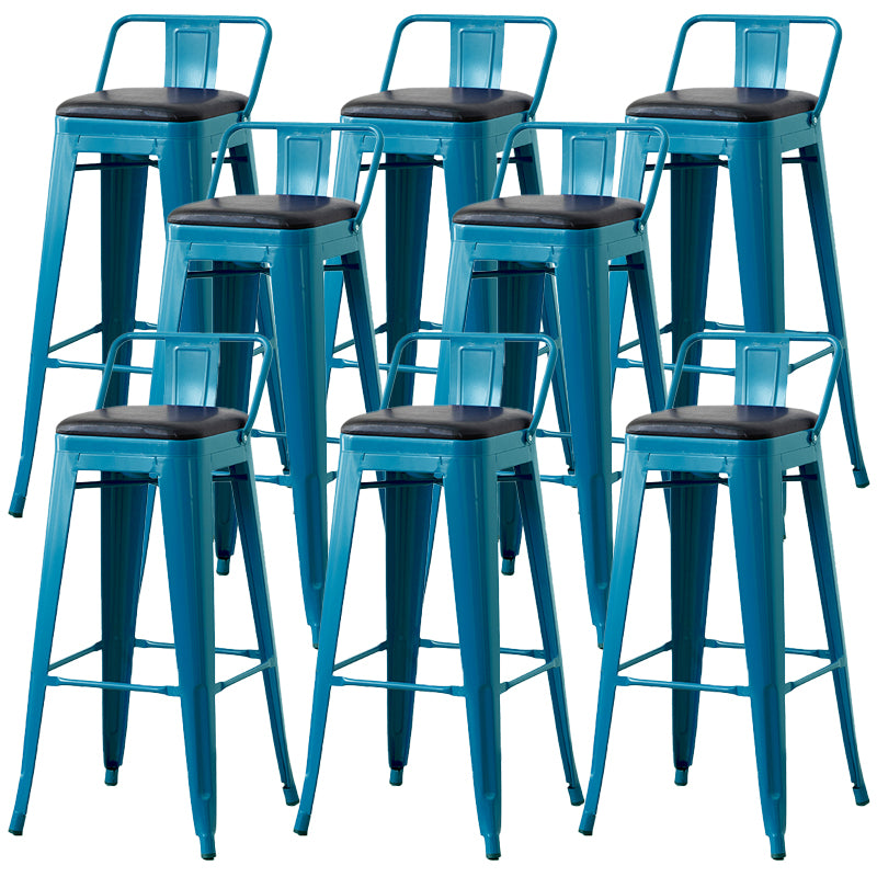 Nordic Armless Backrest Counter Stool Iron Cafe Bar Stool with Seat and Pedal