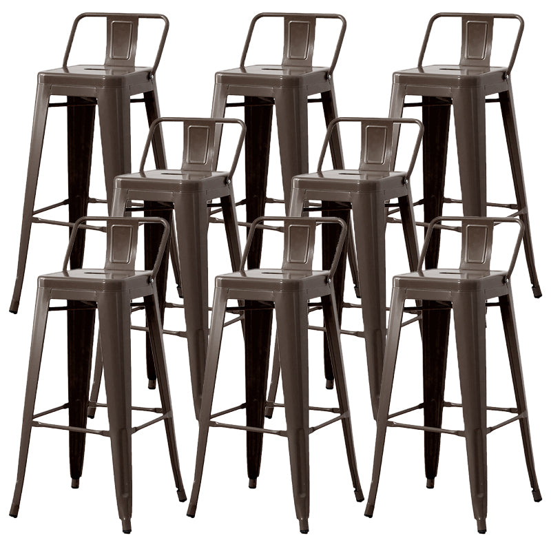 Nordic Armless Backrest Counter Stool Iron Cafe Bar Stool with Seat and Pedal