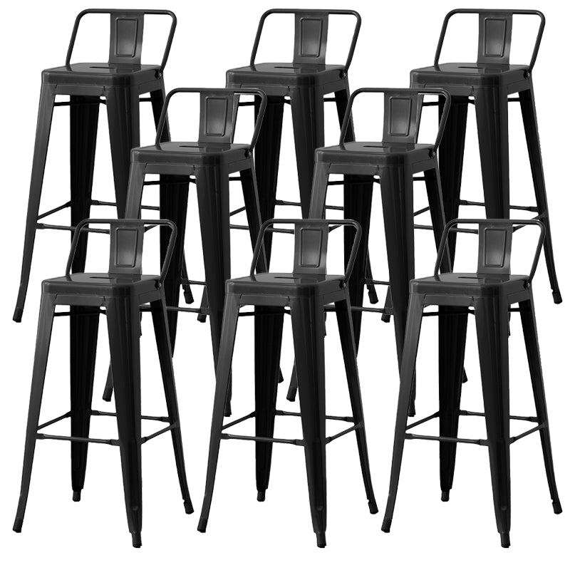 Nordic Armless Backrest Counter Stool Iron Cafe Bar Stool with Seat and Pedal