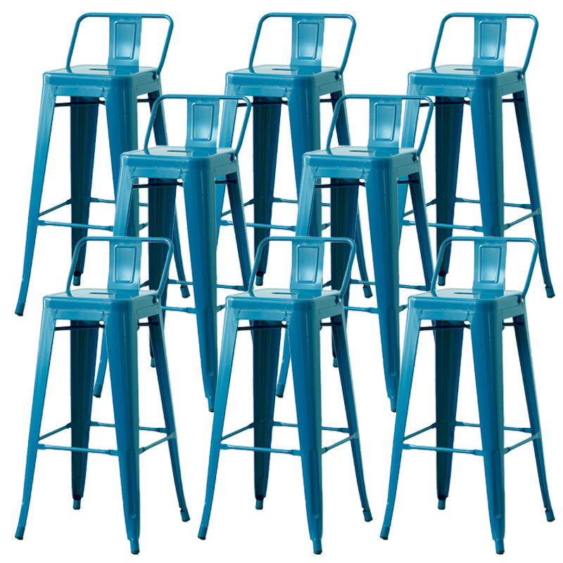 Nordic Armless Backrest Counter Stool Iron Cafe Bar Stool with Seat and Pedal