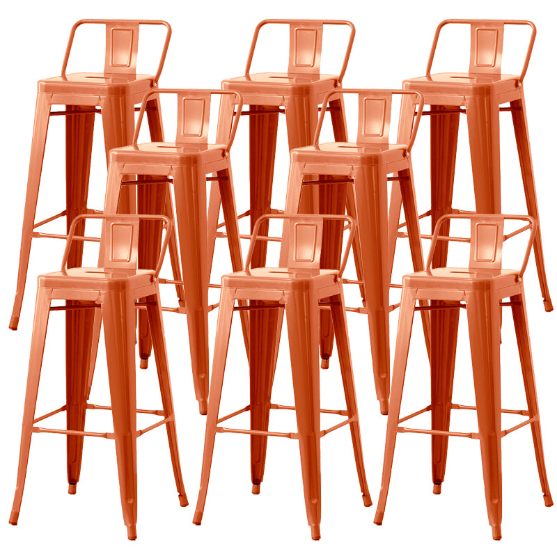 Nordic Armless Backrest Counter Stool Iron Cafe Bar Stool with Seat and Pedal