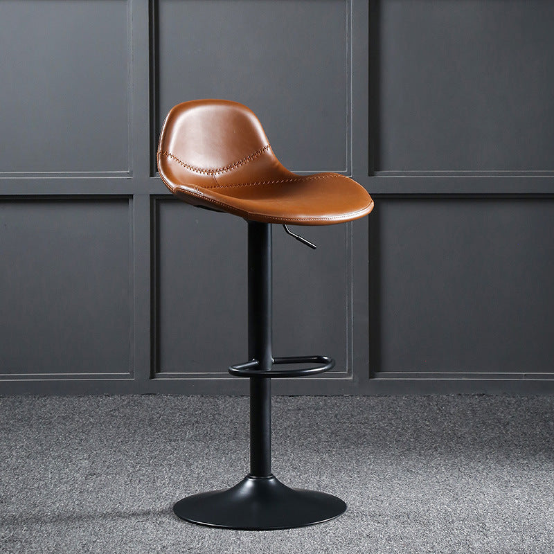 Modern Adjustable Height Barstool Faux Leather Swivel Bar Stools
