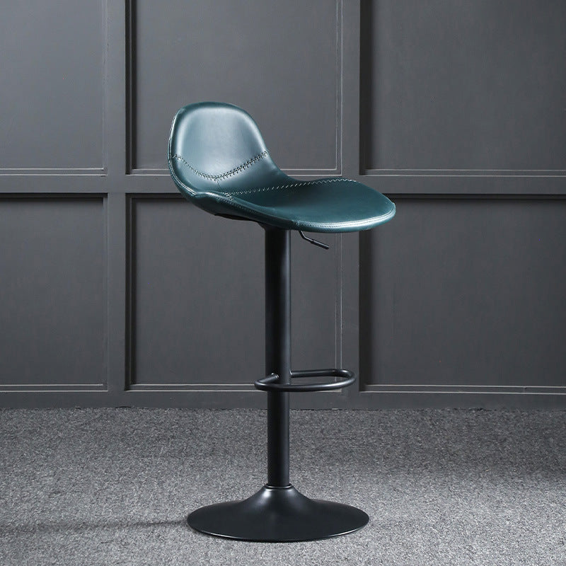 Modern Adjustable Height Barstool Faux Leather Swivel Bar Stools