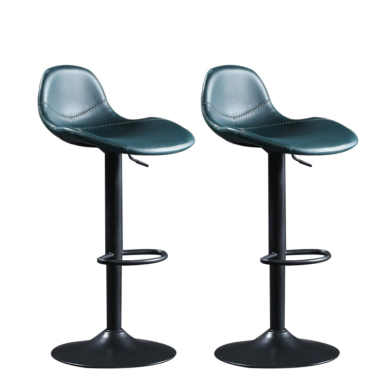 Modern Adjustable Height Barstool Faux Leather Swivel Bar Stools
