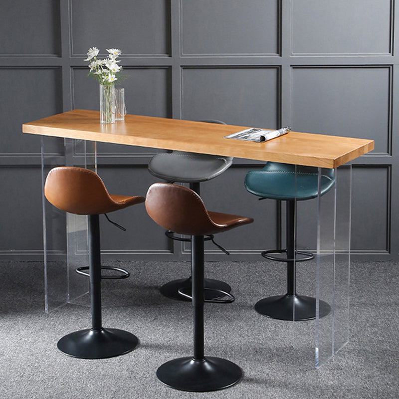 Modern Adjustable Height Barstool Faux Leather Swivel Bar Stools