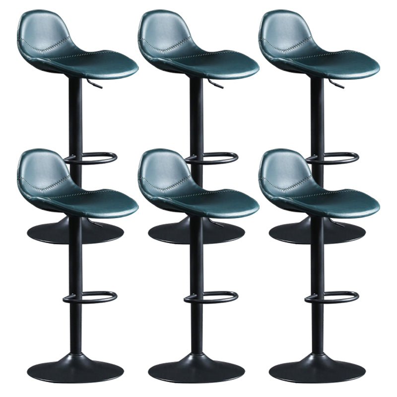 Modern Adjustable Height Barstool Faux Leather Swivel Bar Stools