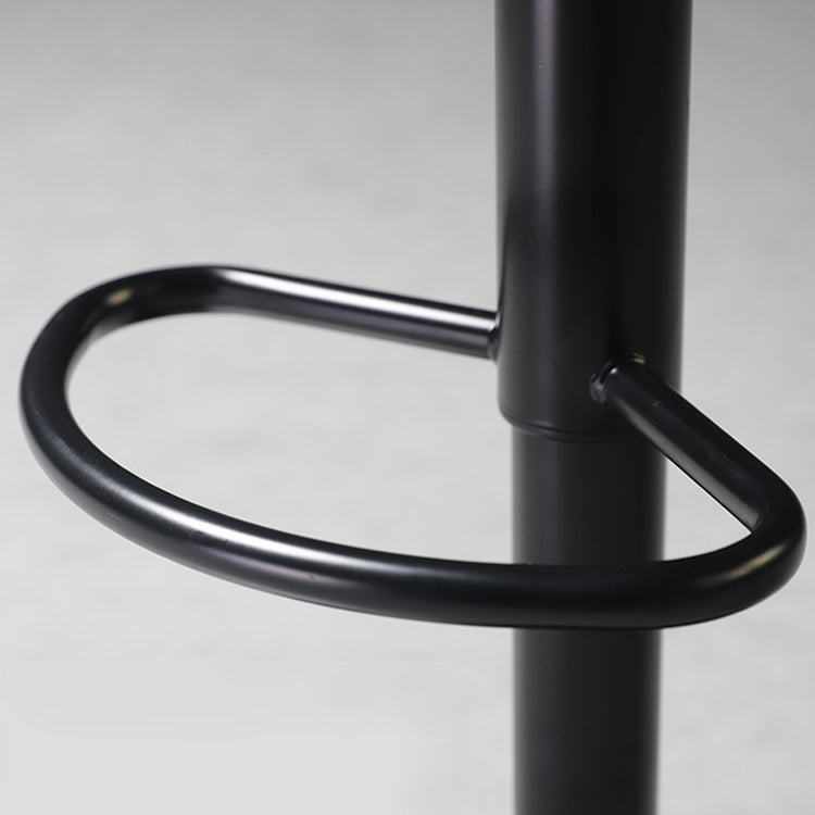 Contemporary Adjustable Height Barstool Faux Leather Swivel Barstool