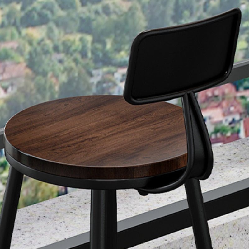 Modern Armless Counter Stool Iron Cafe Bar Stool with Seat and Pedal