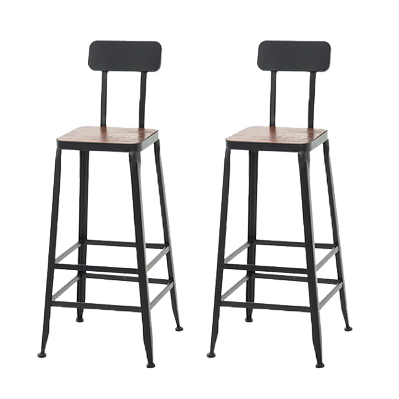 Modern Armless Counter Stool Iron Cafe Bar Stool with Seat and Pedal