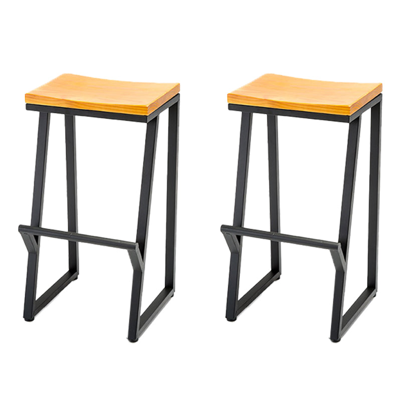 Modern Armless Counter Stool Iron Cafe Bar Stool with Seat and Pedal