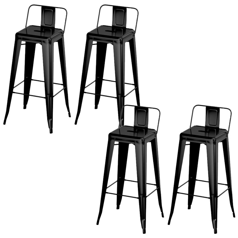 Modern Armless Counter Stool Iron Cafe Bar Stool with Seat and Pedal