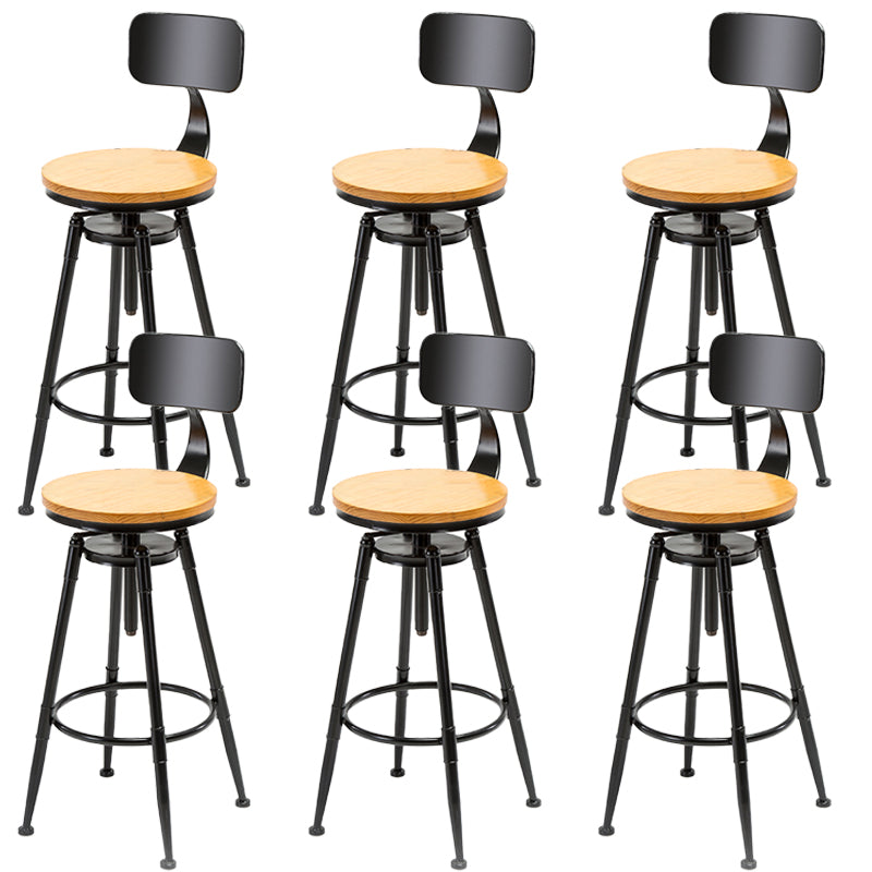 Modern Armless Counter Stool Iron Cafe Bar Stool with Seat and Pedal