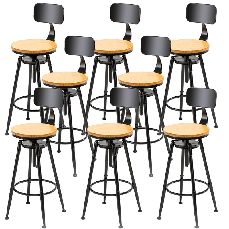 Modern Armless Counter Stool Iron Cafe Bar Stool with Seat and Pedal