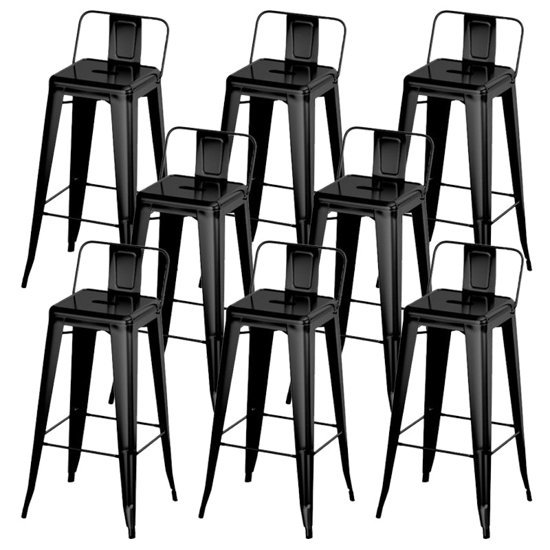 Modern Armless Counter Stool Iron Cafe Bar Stool with Seat and Pedal