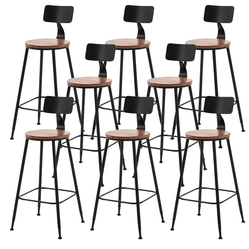 Modern Armless Counter Stool Iron Cafe Bar Stool with Seat and Pedal
