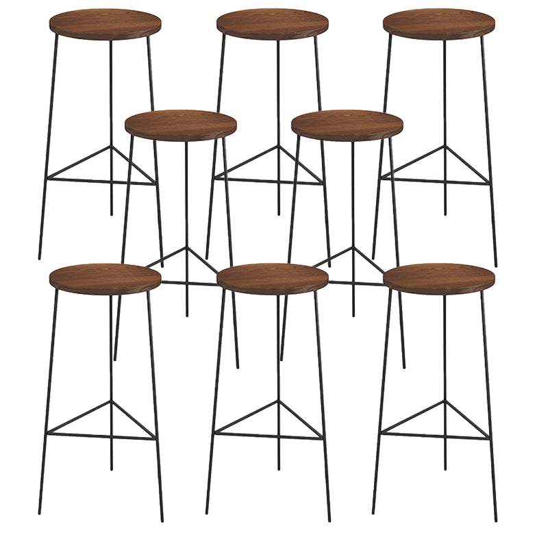 Modern Armless Counter Stool Iron Cafe Bar Stool with Seat and Pedal