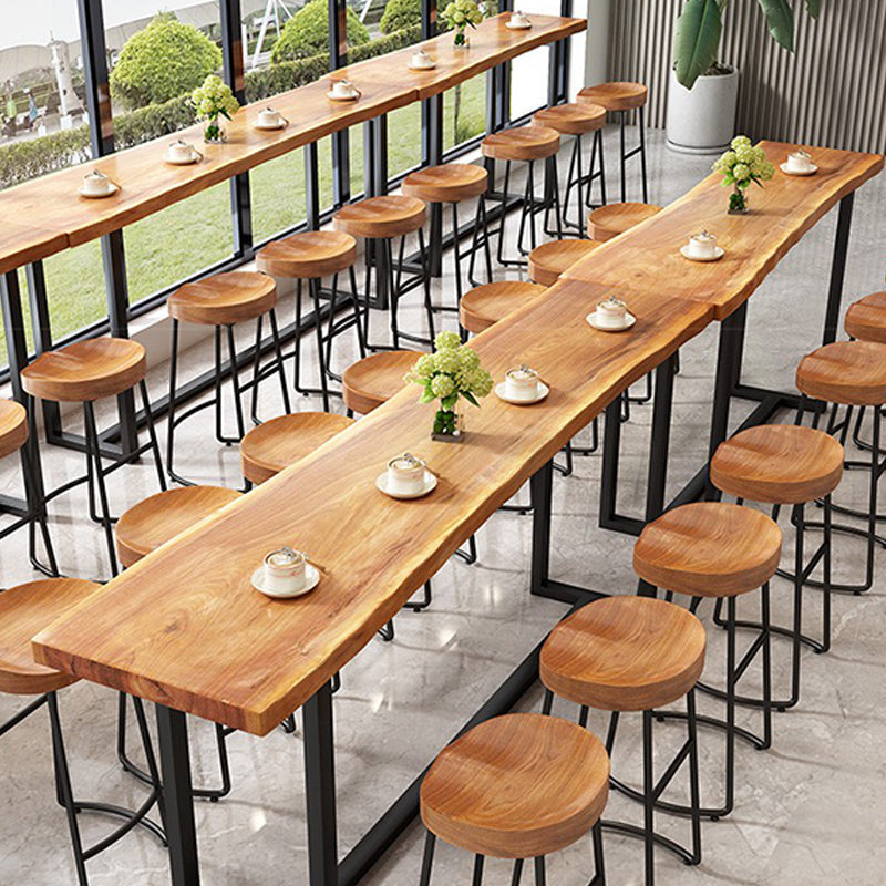 Modern Armless Backless Counter Stool Iron Dining Room Bar Stool with Pedal