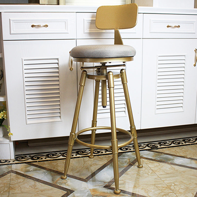 Nordic Armless Liftable Counter Stool Steel Cashier Bar Stool with Cushion and Pedal